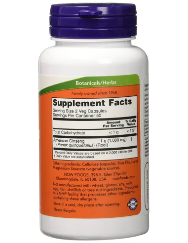 American Ginseng 500mg de NOW Foods | Body Nutrition (FR)
