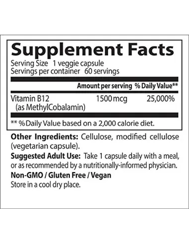 Best Fully Active B12 1500mcg 60 vcaps by Doctor's Best | Body Nutrition (EN)