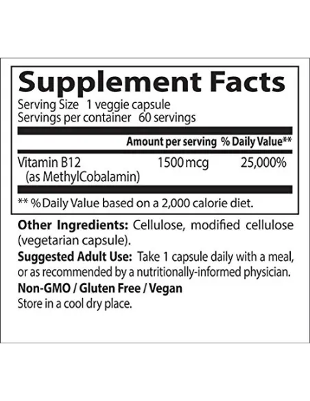 Best Fully Active B12 1500mcg 60 vcaps by Doctor's Best | Body Nutrition (EN)