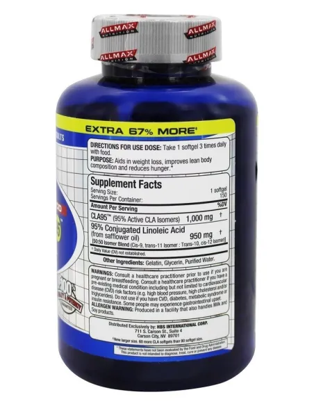 BodyNutrition | CLA 95 (150 softgels) AllMax Nutrition