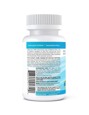 Children's DHA 250mg Omega (90 gels) by Nordic Naturals | Body Nutrition (EN)