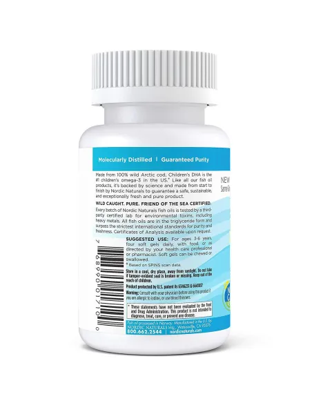 Children's DHA 250mg Omega (90 gels) by Nordic Naturals | Body Nutrition (EN)