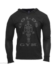 Gold's Gym Muscle Joe Longsleeve Hoodie Vintage Black | Body Nutrition (ES)
