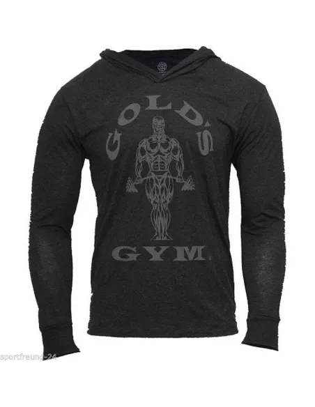 Muscle Joe Longsleeve Hoodie Vintage Black von Gold's Gym | Body Nutrition (DE)