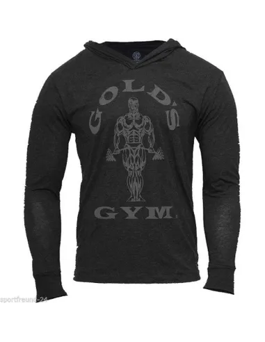 Muscle Joe Longsleeve Hoodie Vintage Black von Gold's Gym | Body Nutrition (DE)
