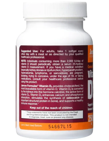 Vitamin D3 (5000 IU 100 softgels) by Jarrow Formulas | Body Nutrition (EN)