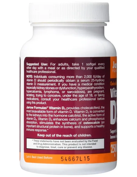 BodyNutrition | Vitamina D3 (5000 IU 100 softgels) Jarrow Formulas