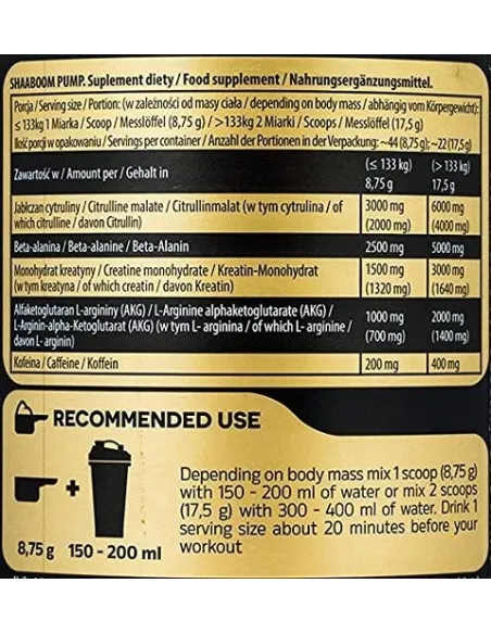 Shaaboom Pump (385 g) di Kevin Levrone | Body Nutrition (EN)