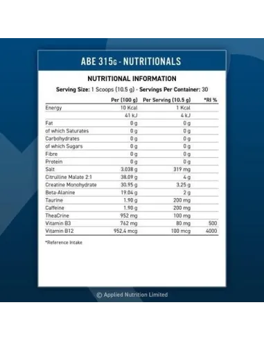 BodyNutrition | A.B.E Ultimate Pre (315g) Applied Nutrition