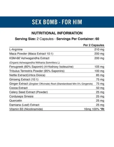 Sex Bomb for Him (120 capsule) di Applied Nutrition | Body Nutrition (EN)