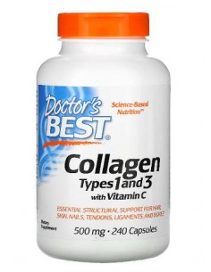 Doctor's Best Collagen Types 1 and 3 with Vitamin C 500mg (240 caps) | Body Nutrition (ES)