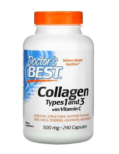 BodyNutrition | Collagen Types 1 and 3 with Vitamin C 500mg (240 caps) Doctor's Best