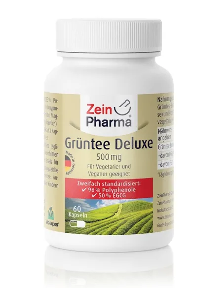 Green Tea Deluxe 500mg (60 caps) by Zein Pharma | Body Nutrition (EN)