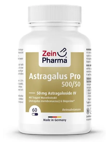 Astragalus Pro 500/50 50mg Astragaloside IV (60 vcaps) de Zein Pharma | Body Nutrition (FR)