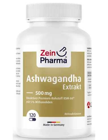 Extrait d'Ashwagandha 500mg (120 gélules) de Zein Pharma | Body Nutrition (FR)