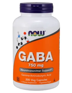 BodyNutrition | GABA 750mg (200 vcaps) NOW Foods