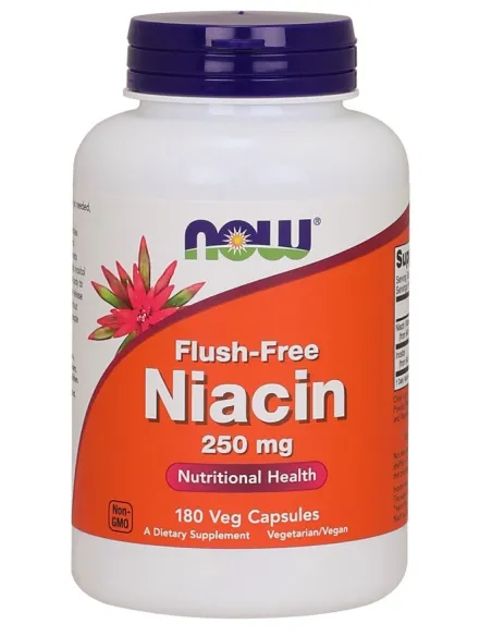 BodyNutrition | Niacin Flush-Free 250mg (180 vcaps) NOW Foods