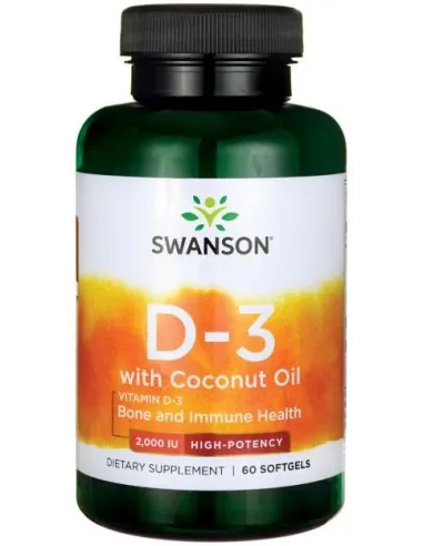 Vitamin D-3 with Coconut Oil 2000 IU de Swanson | Body Nutrition (FR)