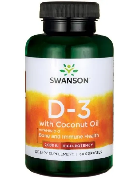 Vitamin D-3 with Coconut Oil 2000 IU de Swanson | Body Nutrition (FR)