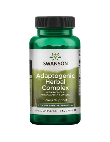 Adaptogenic Herbal Complex with Rhodiola Ashwagandha & Ginseng by Swanson | Body Nutrition