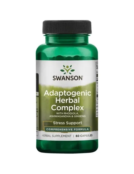 Adaptogenic Herbal Complex with Rhodiola Ashwagandha & Ginseng by Swanson | Body Nutrition