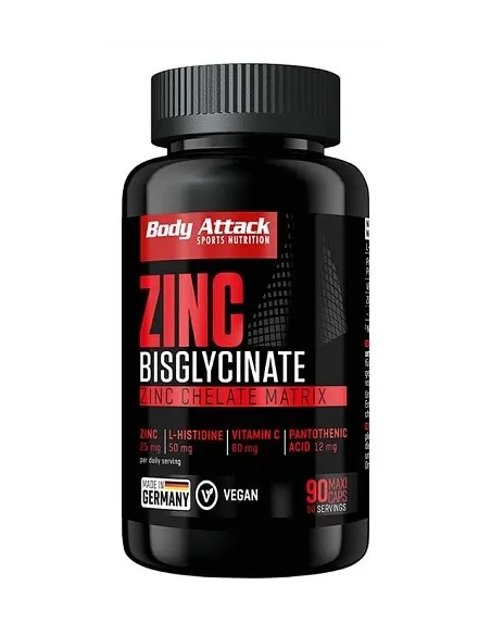 Body Attack Zink Bisglycinate (90 caps) | Body Nutrition (ES)