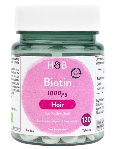 Biotin 1000mcg (120 tabs) by Holland Barrett | Body Nutrition (EN)