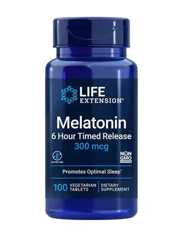 BodyNutrition | Melatonin 6 Hour Timed Release 300mcg Life Extension