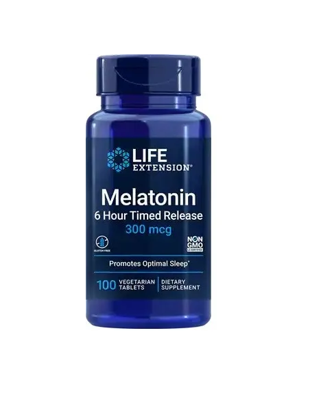 BodyNutrition | Melatonin 6 Hour Timed Release 300mcg Life Extension