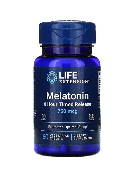 BodyNutrition | Melatonin 6 Hour Timed Release 750mcg Life Extension