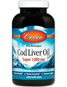 BodyNutrition | Wild Norwegian Cod Liver Oil Gems (250 softgels) Carlson Labs