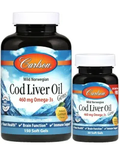 BodyNutrition | Wild Norwegian Cod Liver Oil Gems 460mg Carlson Labs