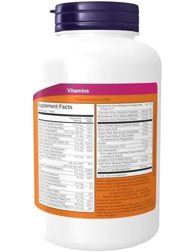 ADAM Multi-Vitamin for Men (120 tabs) de NOW Foods | Body Nutrition (FR)