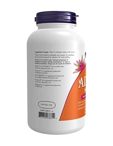 BodyNutrition | ADAM Multi-Vitamin for Men (180 softgels) NOW Foods