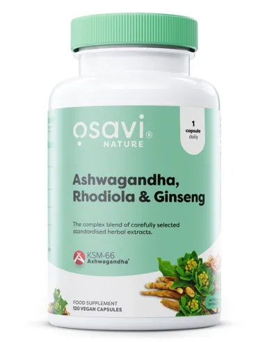 Ashwagandha + Rhodiola & Ginseng - 120 vegan caps