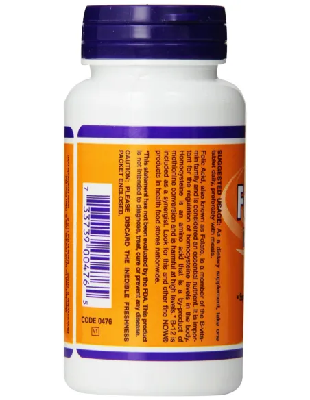 BodyNutrition | Folic Acid 800mcg with Vitamin B12 NOW Foods