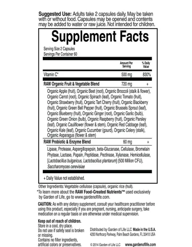 BodyNutrition | Vitamine Code RAW Vitamina C Garden of Life