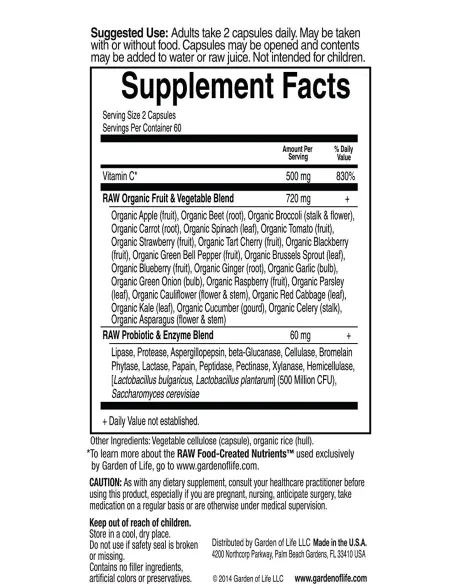 BodyNutrition | Vitamine Code RAW Vitamina C Garden of Life