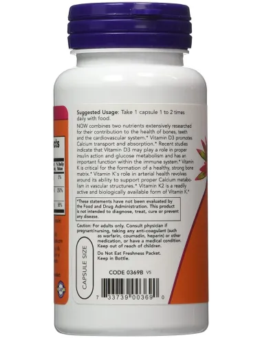 BodyNutrition | Vitamin D-3 & K-2 NOW Foods
