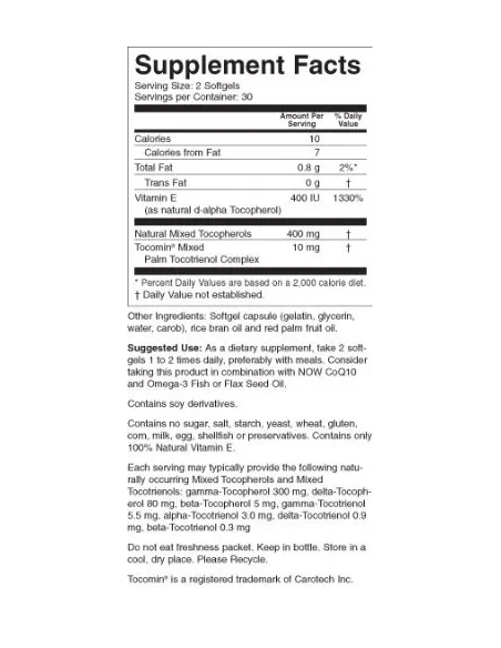 BodyNutrition | Advanced Gamma E Complex NOW Foods