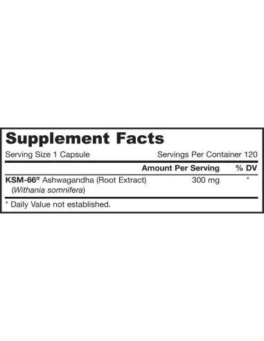 BodyNutrition | Ashwagandha 300mg 120 vcaps Jarrow Formulas