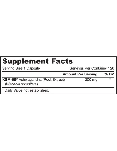 BodyNutrition | Ashwagandha 300mg 120 vcaps Jarrow Formulas