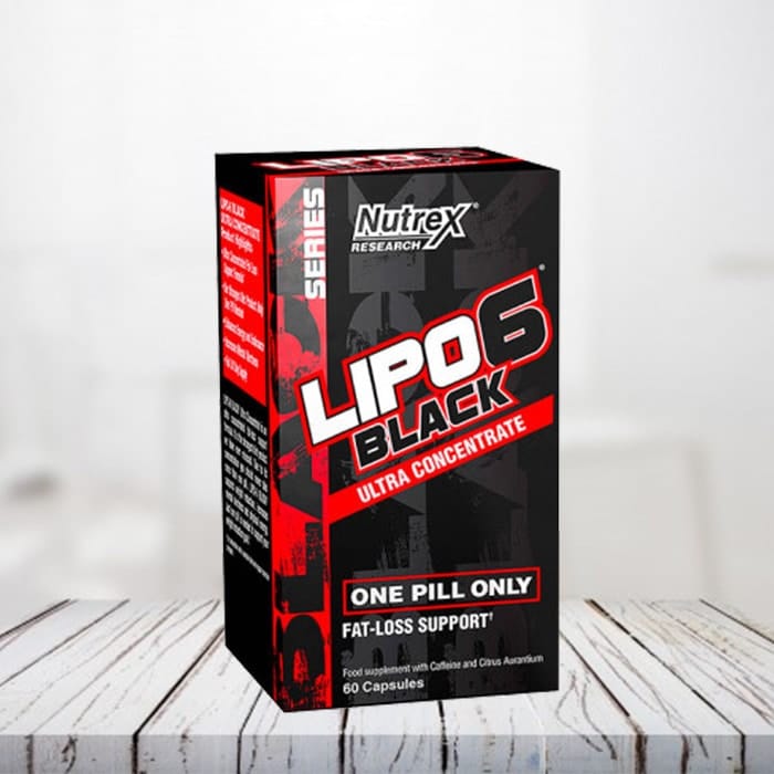 Box di integratore Lipod Black ultra concentrato Nutrex, 60 capsule, pillola singola.
