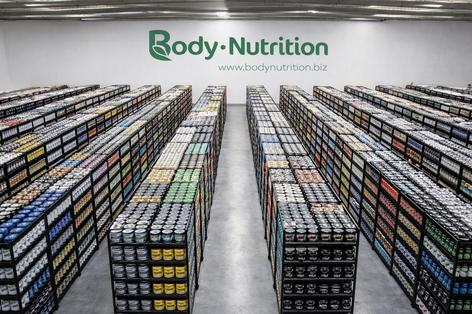 Entrepôt Body Nutrition avec compléments sportifs