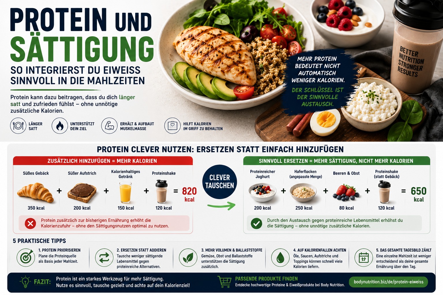 Protein und Sättigung: So integrierst du Eiweiß sinnvoll in die Mahlzeiten