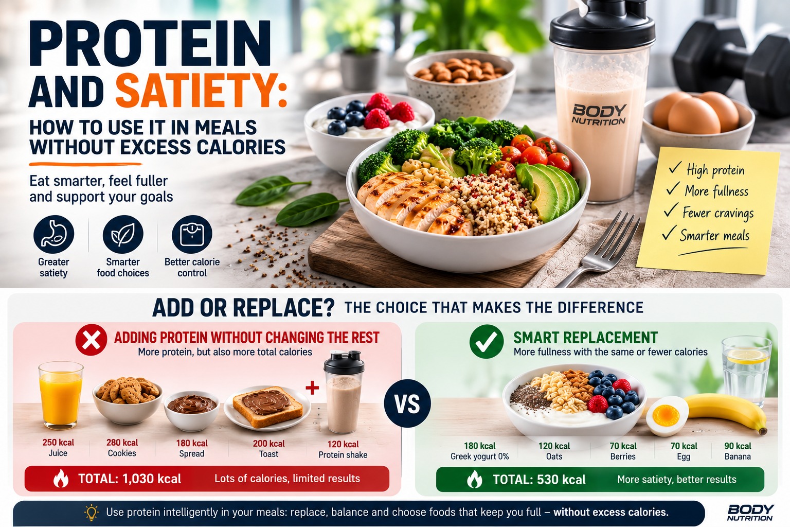 Protein and satiety: how to use it in meals without excess calories