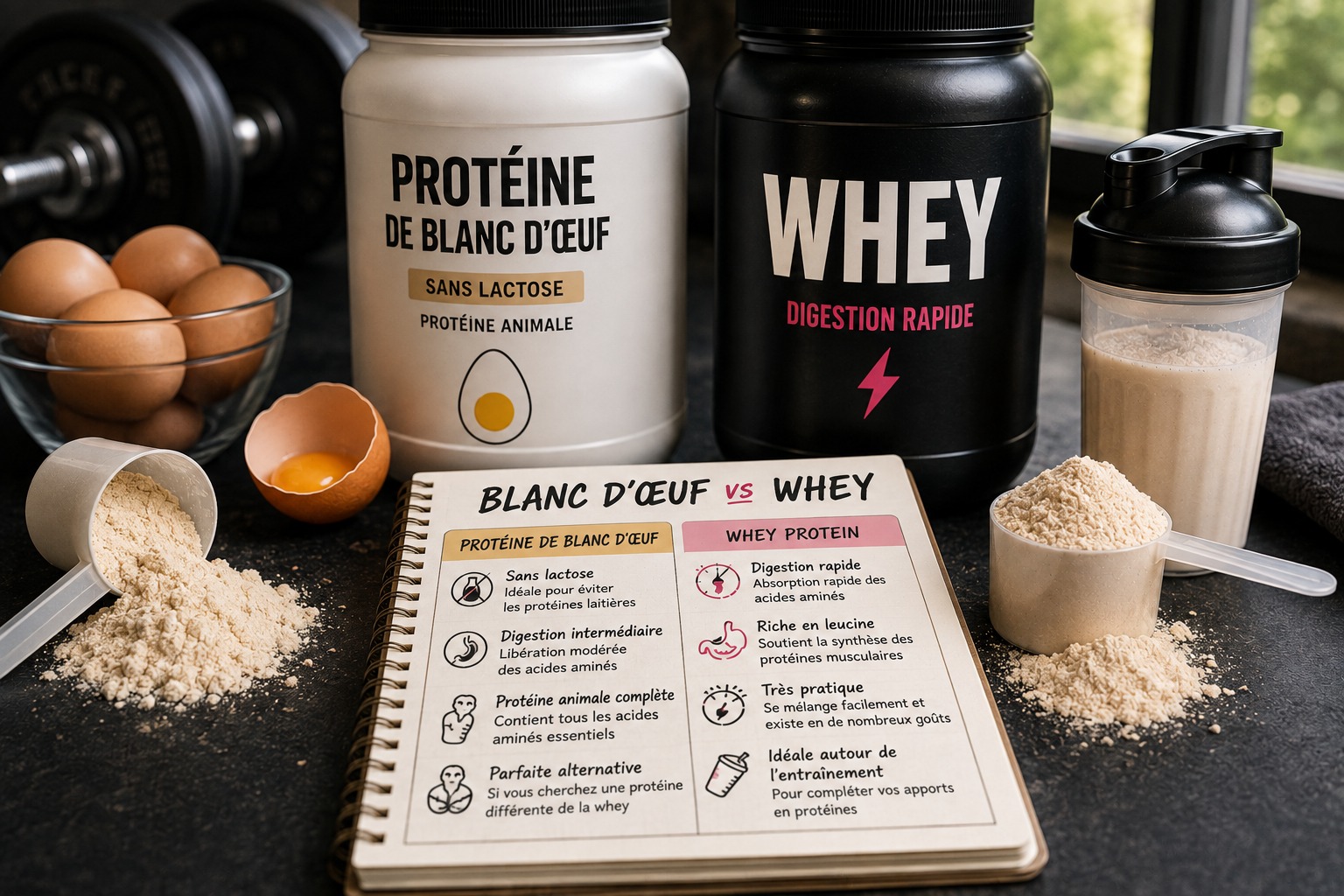 Protéine de blanc d'œuf ou whey : différences et laquelle choisir ?