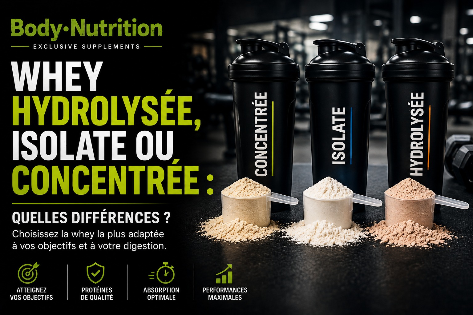 Whey hydrolysée, isolate ou concentrée : quelles différences ?