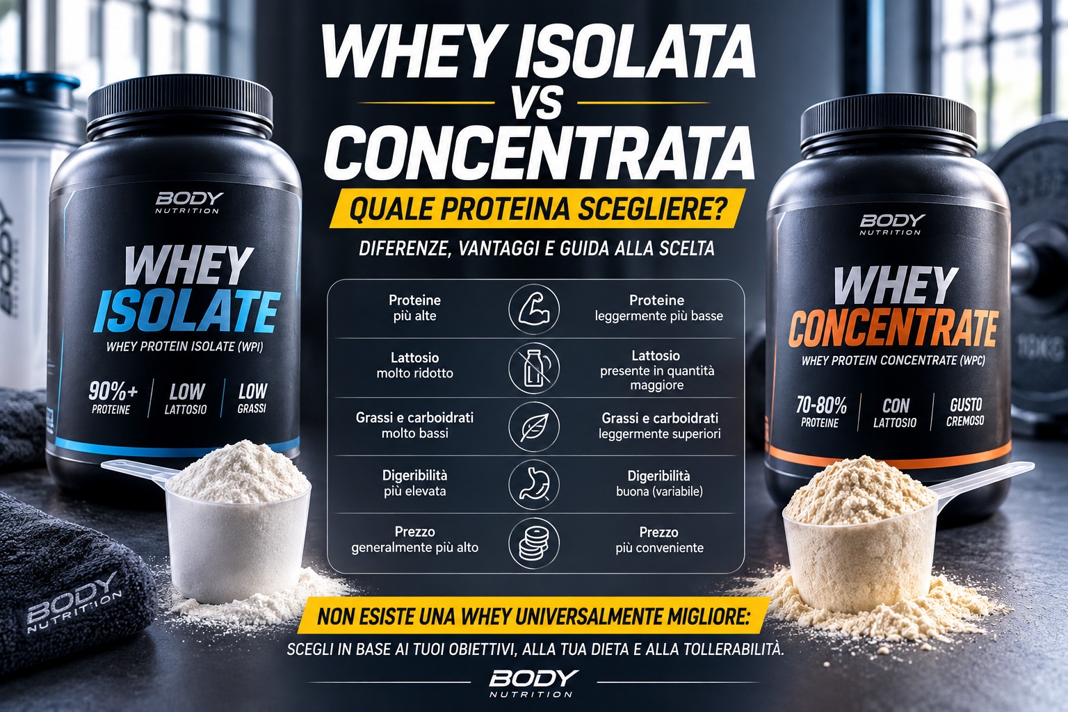 Whey isolata vs concentrata: quale proteina scegliere?