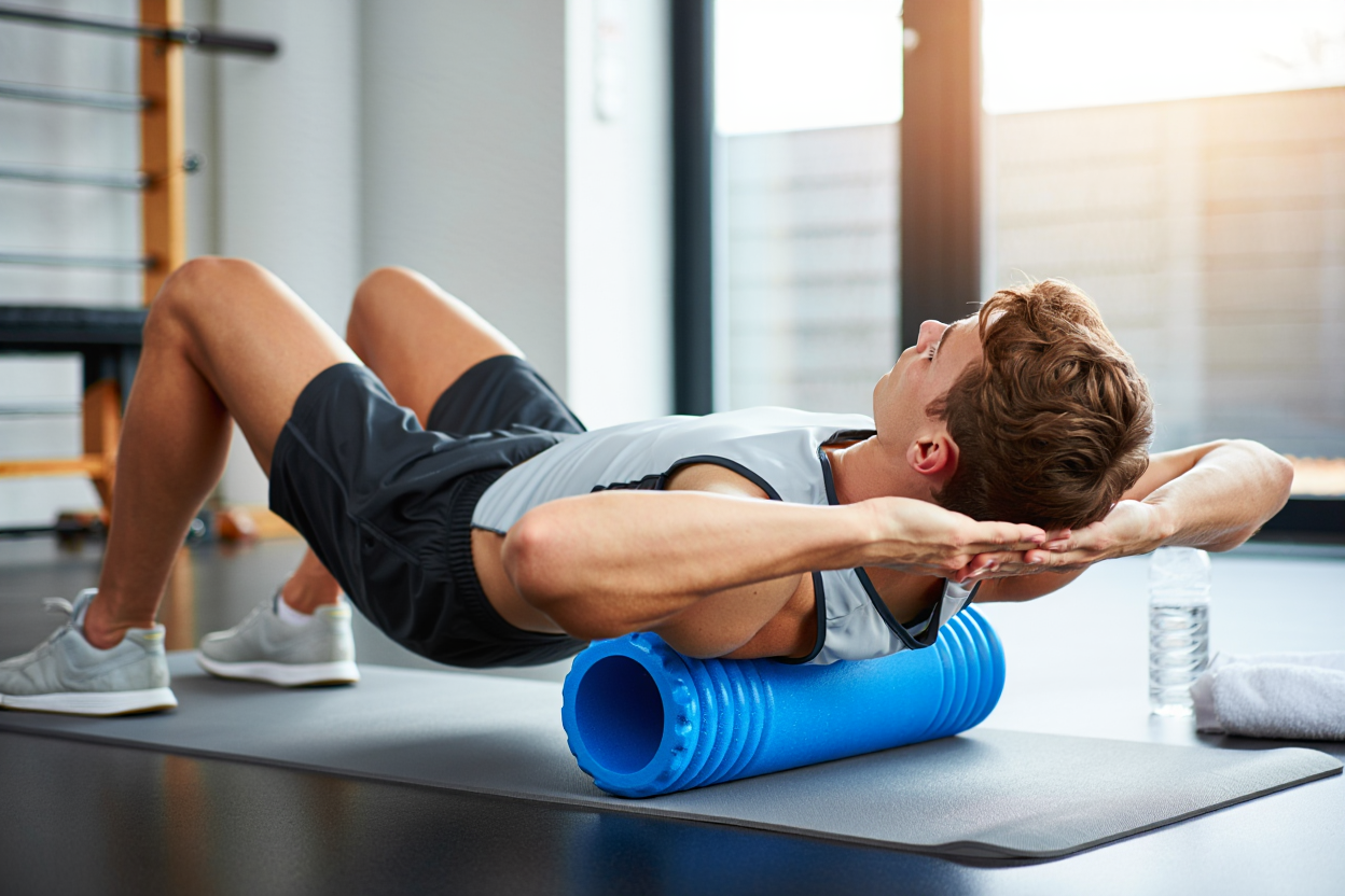 Técnicas de recuperación muscular activa con foam rolling y masaje